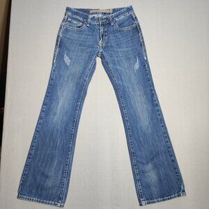 Rock & Roll denim men's size 29X34 hard washed denim blue boot cut western